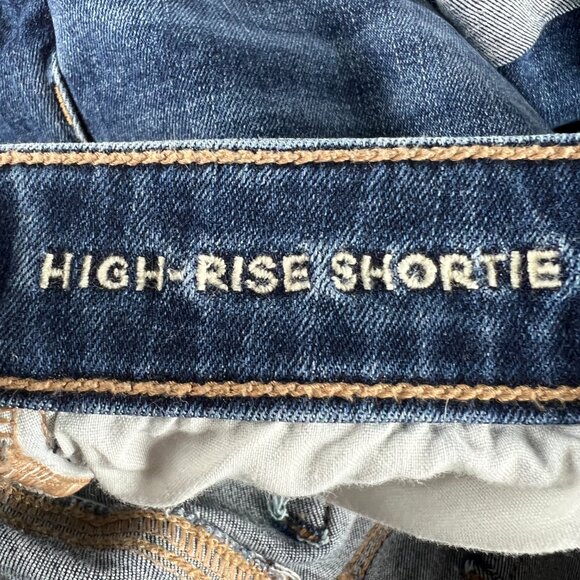 American Eagle Shorts Women's 28* Hi Rise Shortie Blue Cuffed Denim Jorts Tag 4 - Picture 5 of 16